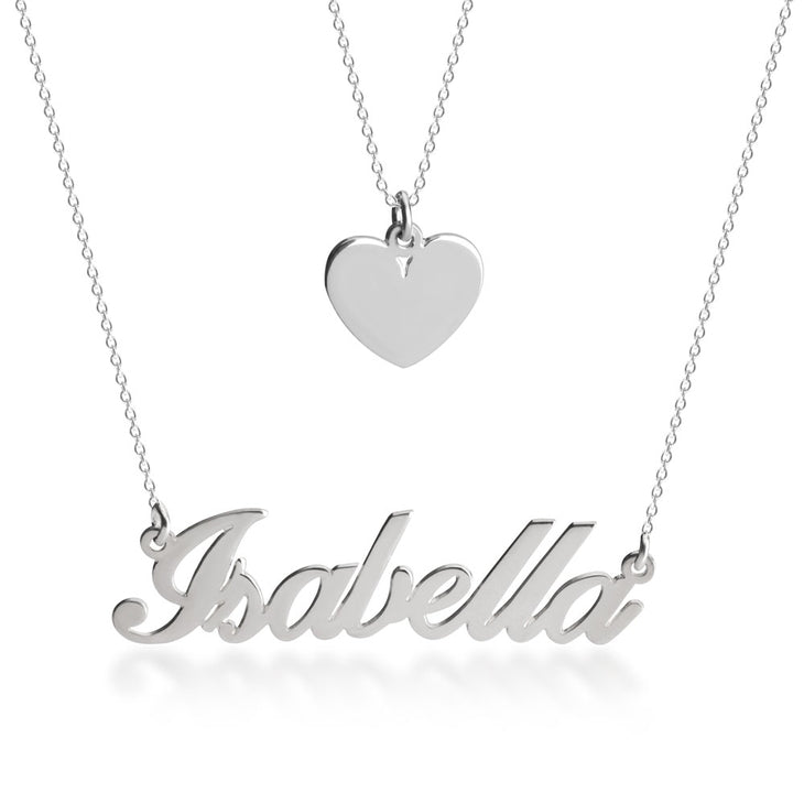 Name & Heart Layered Necklace