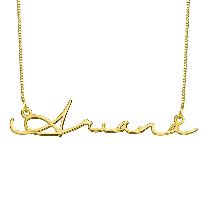 18K Gold Plated Signature Style Name Necklace - K Charms