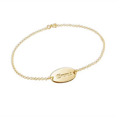 18K Gold Plated Baby/Child Name Bracelet - K Charms