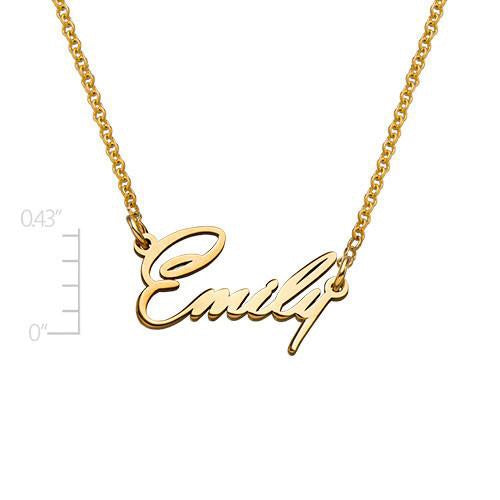 18K Gold Plated Tiny Name Necklace - Double Thick Material - K Charms