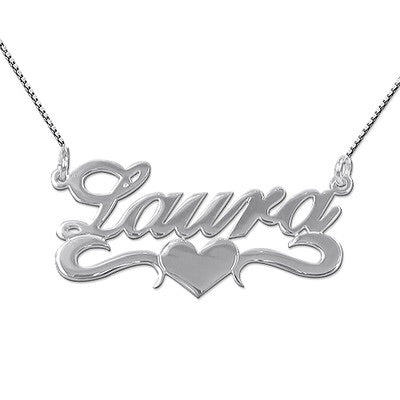 Name Necklace with Middle Heart - K Charms