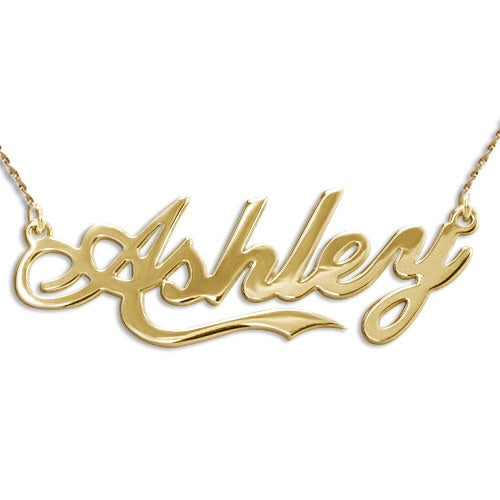 18K Gold Plated Coca Cola Style Name Necklace - K Charms