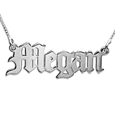 Old English Name Necklace - K Charms